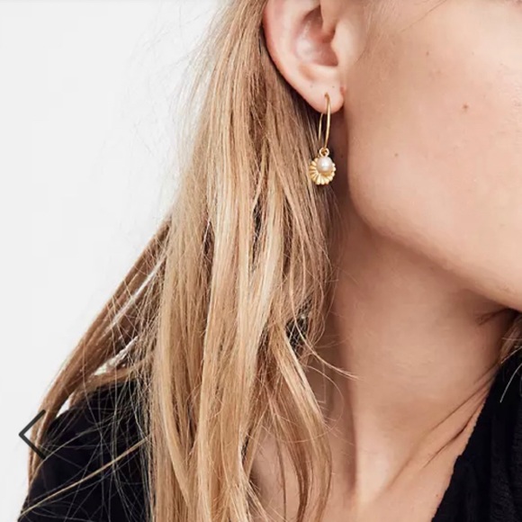 π Madewell Garden Charms Pearl Hoop Earrings NWT - Picture 2 of 4